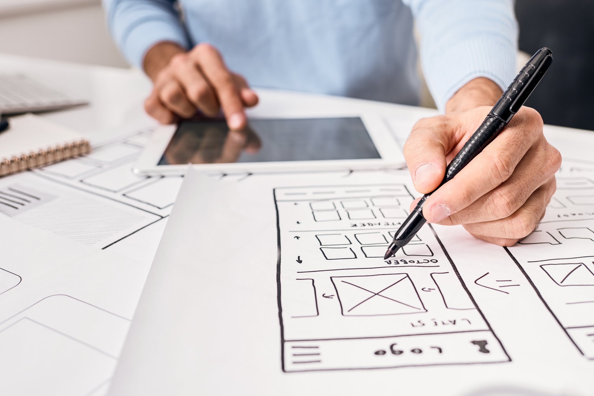 working-on-app-ipad-wireframes